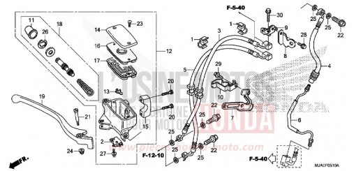 FRONT BRAKE MASTER CYLINDER (VT750CS) VT750CSE de 2014